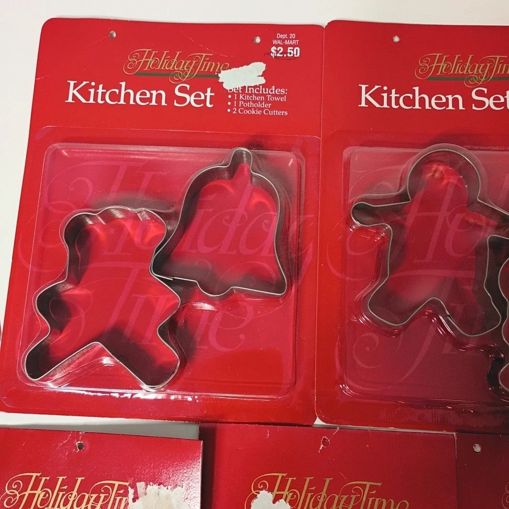 Vintage Holiday Time Christmas Holiday Mini Spatulas, Cookie Cutters, Chip Clips